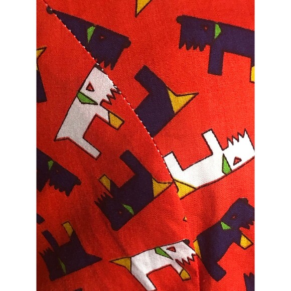 1960s KAY WHITNEY DOG Print Front Zipper Cotton Dress W/Hip Pockets. Small - Picture 7 of 10